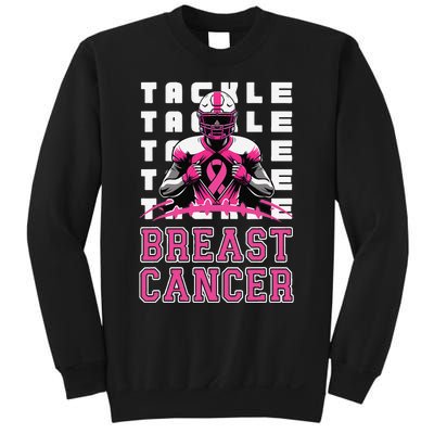 Tackle Football Breast Cancer Awareness P.Ink Ribbon Gift Sweatshirt