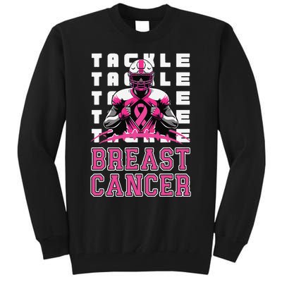 Tackle Football Breast Cancer Awareness P.Ink Ribbon Gift Tall Sweatshirt