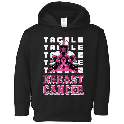 Tackle Football Breast Cancer Awareness P.Ink Ribbon Gift Toddler Hoodie