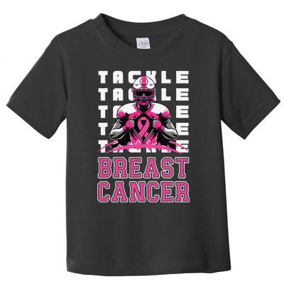 Tackle Football Breast Cancer Awareness P.Ink Ribbon Gift Toddler T-Shirt