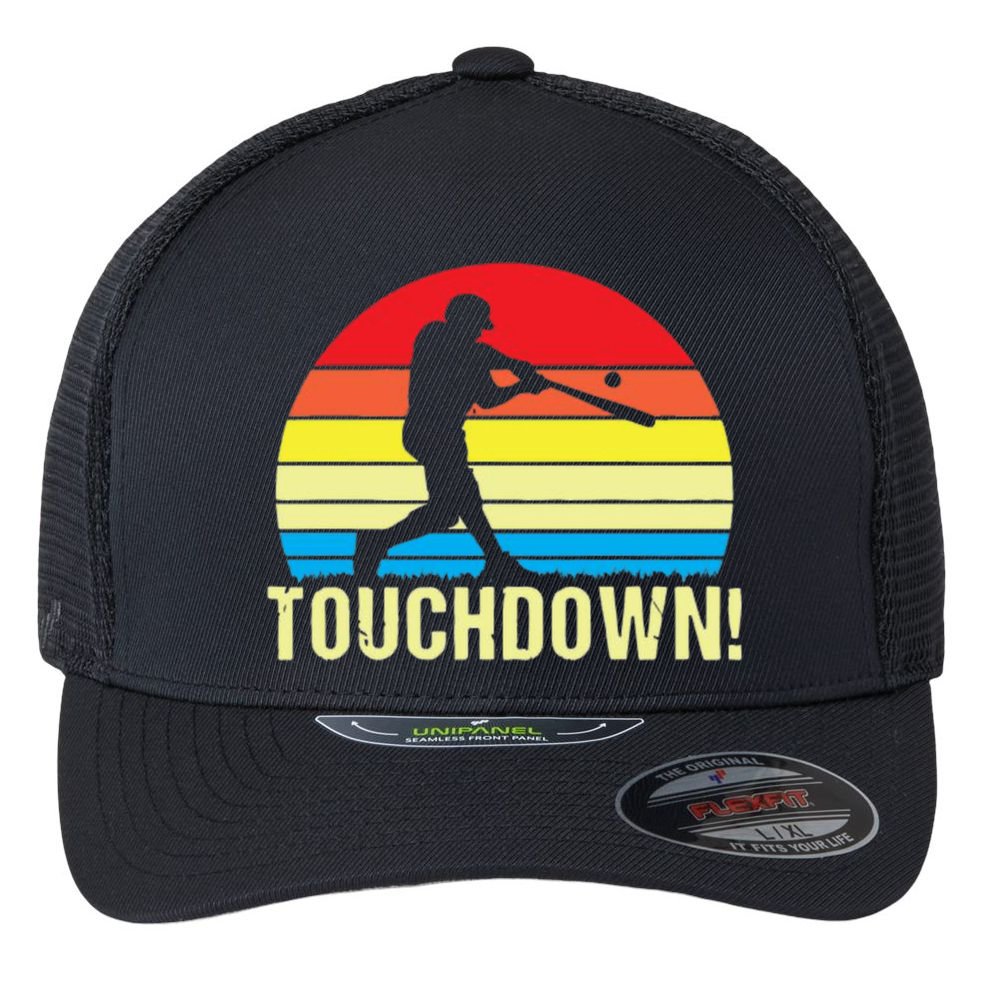 Touchdown!gift Funny Baseball Touchdown Teegift Great For Games Gift Flexfit Unipanel Trucker Cap