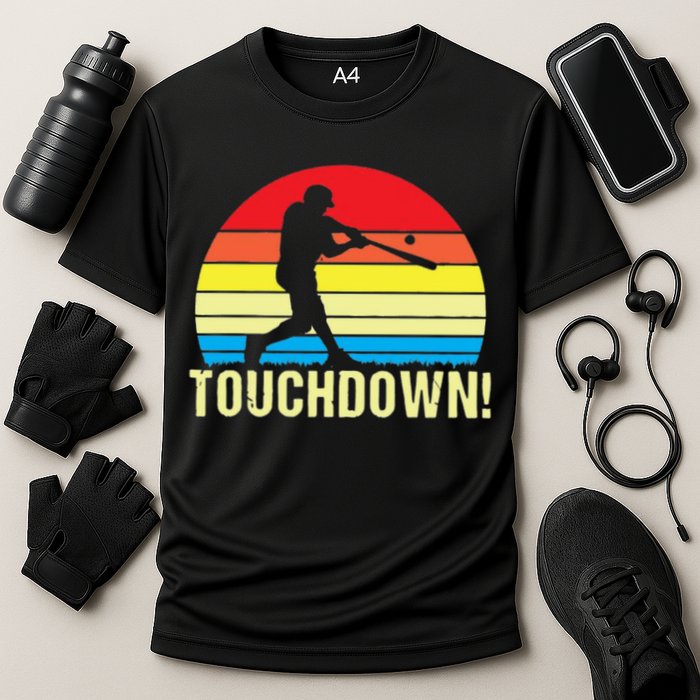 Touchdown!gift Funny Baseball Touchdown Teegift Great For Games Gift Cooling Performance Crew T-Shirt