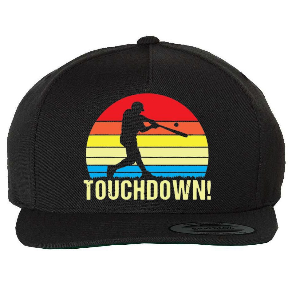 Touchdown!gift Funny Baseball Touchdown Teegift Great For Games Gift Wool Snapback Cap