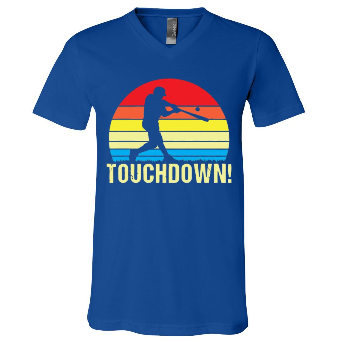 Touchdown!gift Funny Baseball Touchdown Teegift Great For Games Gift V-Neck T-Shirt