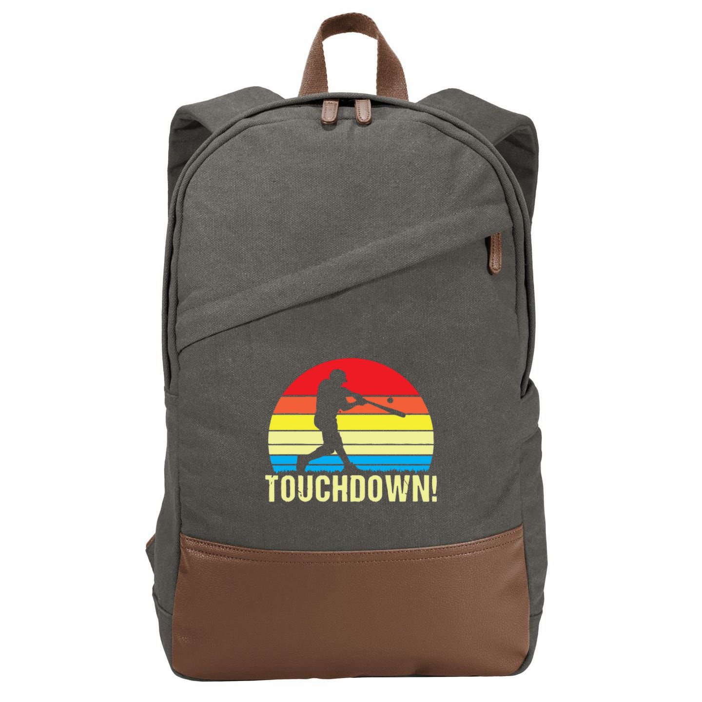 Touchdown!gift Funny Baseball Touchdown Teegift Great For Games Gift Cotton Canvas Backpack