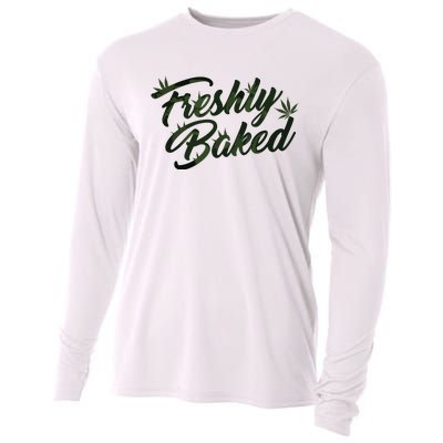 THC Freshly Baked Cannabis Medical Marijuana Cooling Performance Long Sleeve Crew