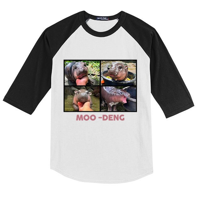The Famous Baby Pigmy Hippo Moodeng Kids Colorblock Raglan Jersey
