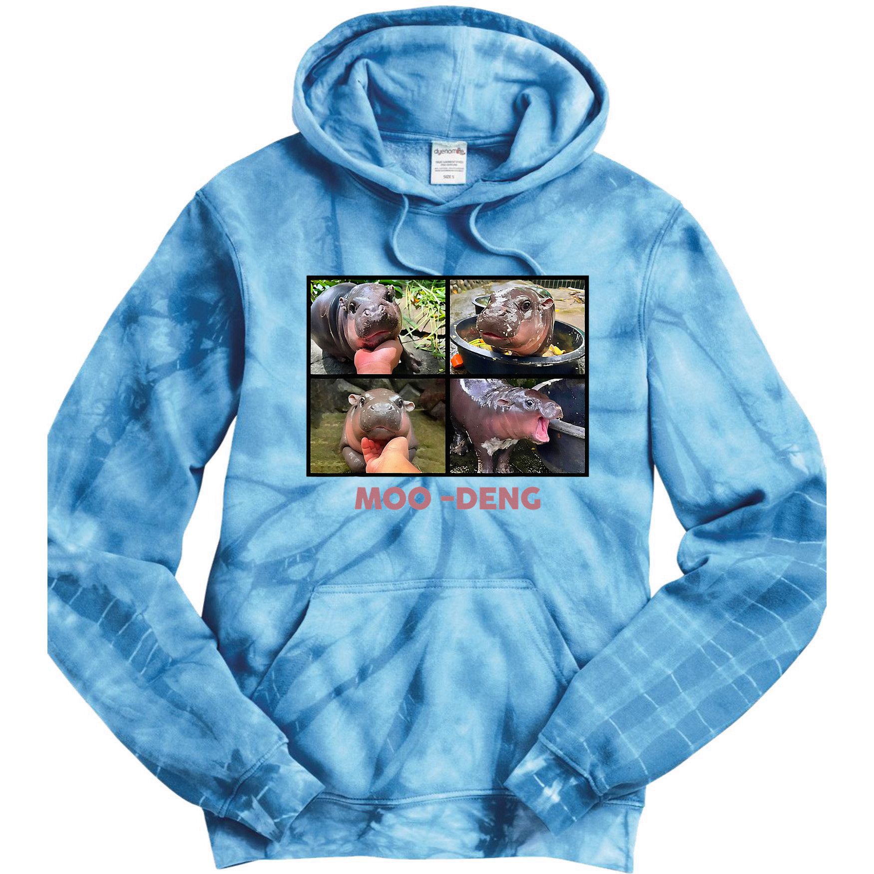 The Famous Baby Pigmy Hippo Moodeng Tie Dye Hoodie
