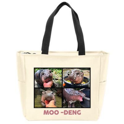 The Famous Baby Pigmy Hippo Moodeng Zip Tote Bag