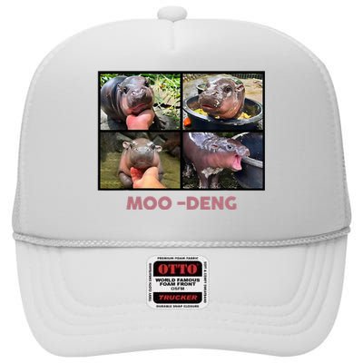 The Famous Baby Pigmy Hippo Moodeng High Crown Mesh Back Trucker Hat