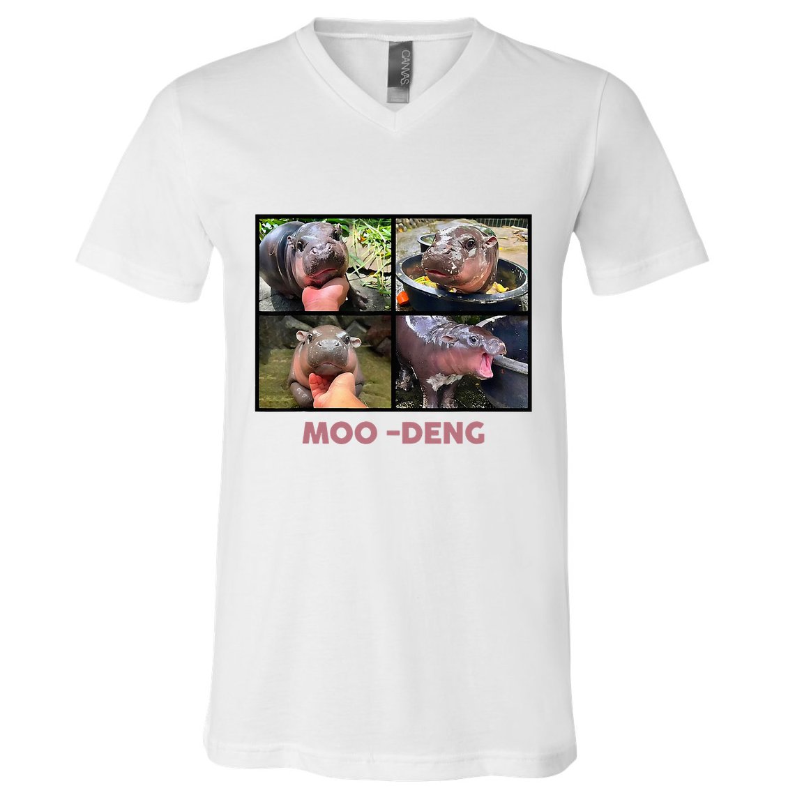 The Famous Baby Pigmy Hippo Moodeng V-Neck T-Shirt
