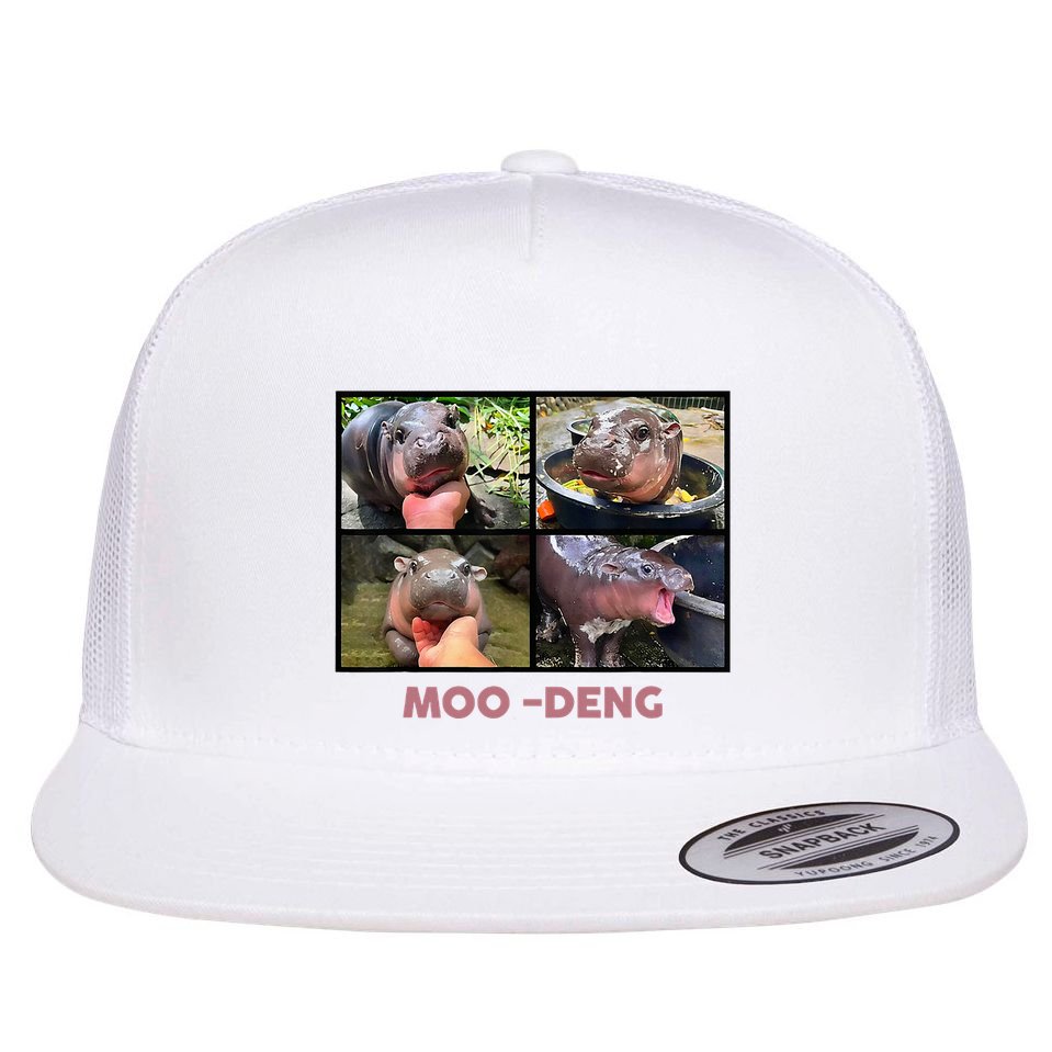 The Famous Baby Pigmy Hippo Moodeng Flat Bill Trucker Hat