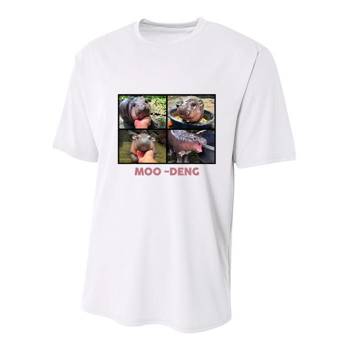 The Famous Baby Pigmy Hippo Moodeng Youth Performance Sprint T-Shirt