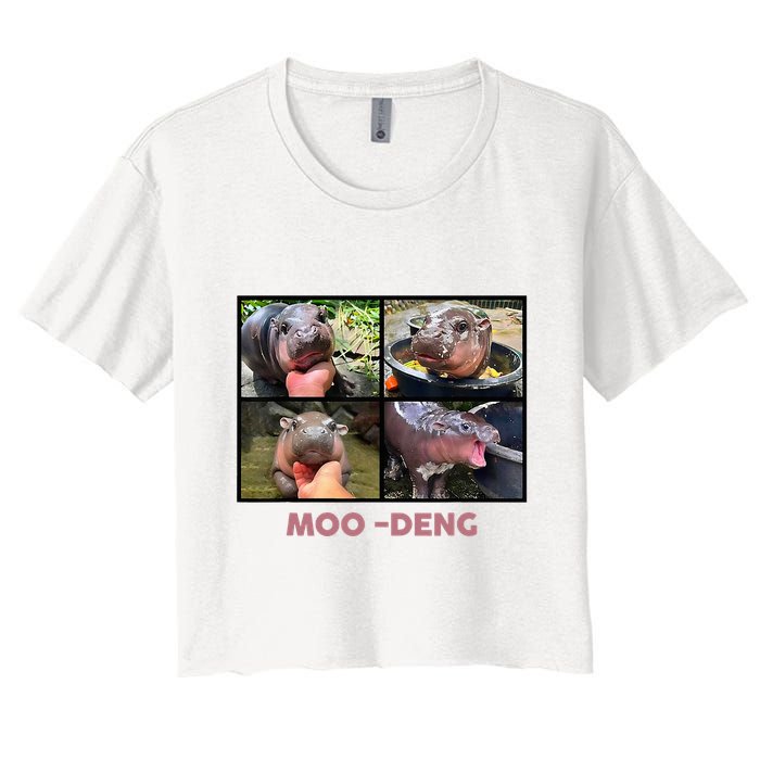 The Famous Baby Pigmy Hippo Moodeng Women's Crop Top Tee