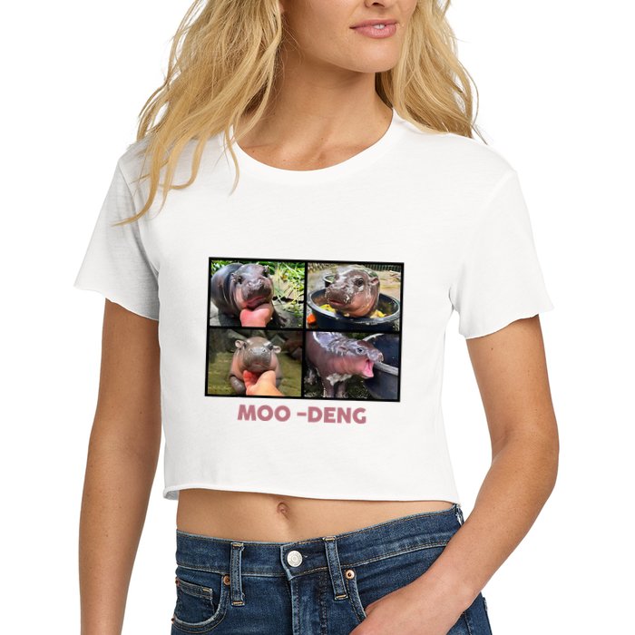 The Famous Baby Pigmy Hippo Moodeng Women's Crop Top Tee