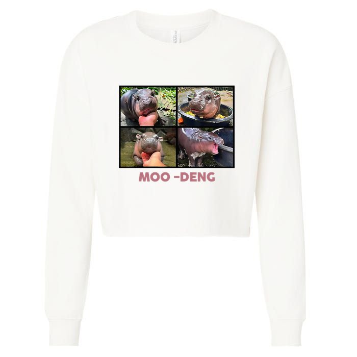 The Famous Baby Pigmy Hippo Moodeng Cropped Pullover Crew