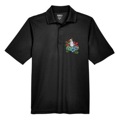 Tropical Flowers Birdwatcher Birding Floral Parrot Cockatoo Men's Origin Performance Pique Polo