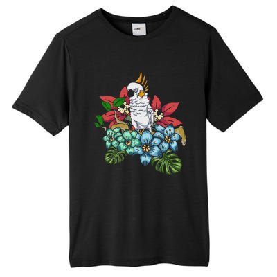 Tropical Flowers Birdwatcher Birding Floral Parrot Cockatoo Tall Fusion ChromaSoft Performance T-Shirt