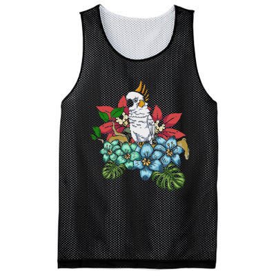 Tropical Flowers Birdwatcher Birding Floral Parrot Cockatoo Mesh Reversible Basketball Jersey Tank