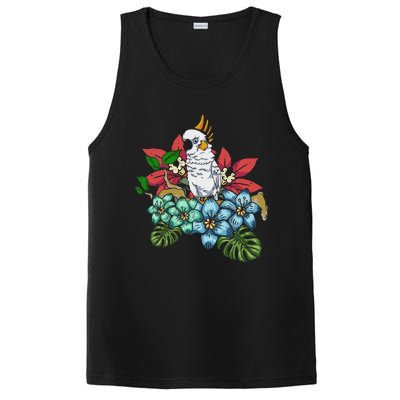 Tropical Flowers Birdwatcher Birding Floral Parrot Cockatoo PosiCharge Competitor Tank