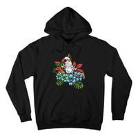 Tropical Flowers Birdwatcher Birding Floral Parrot Cockatoo Tall Hoodie