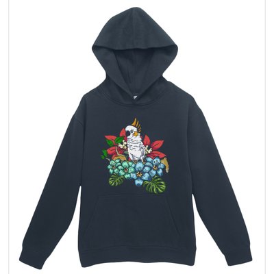 Tropical Flowers Birdwatcher Birding Floral Parrot Cockatoo Urban Pullover Hoodie