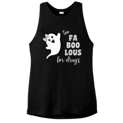 Too Fa Boo Lous For Drug Halloween Red Ribbon Week Awareness Ladies PosiCharge Tri-Blend Wicking Tank