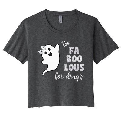 Too Fa Boo Lous For Drug Halloween Red Ribbon Week Awareness Women's Crop Top Tee