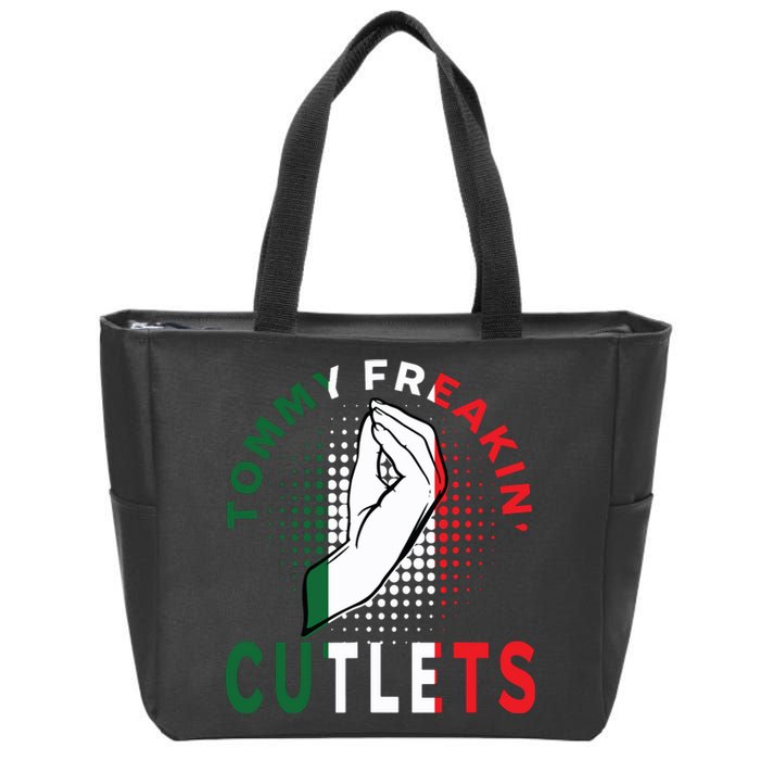 Tommy Freakin Cutlets New Jersey Funny Viral Women Zip Tote Bag