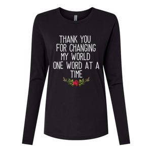 Thanks For Changing My World Gift Cute Speech Therapist Cool Gift Womens Cotton Relaxed Long Sleeve T-Shirt