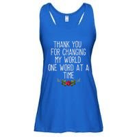 Thanks For Changing My World Gift Cute Speech Therapist Cool Gift Ladies Essential Flowy Tank