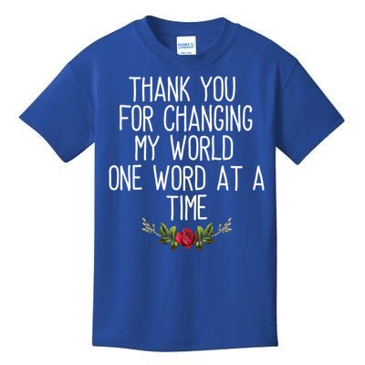 Thanks For Changing My World Gift Cute Speech Therapist Cool Gift Kids T-Shirt