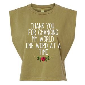 Thanks For Changing My World Gift Cute Speech Therapist Cool Gift Garment-Dyed Women's Muscle Tee