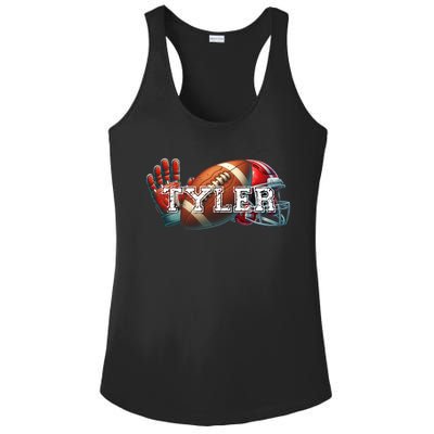 Tyler Football Custom Name Gift Ladies PosiCharge Competitor Racerback Tank