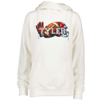 Tyler Football Custom Name Gift Womens Funnel Neck Pullover Hood