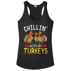 Thanksgiving Family Chillin With My Turkeys Ladies PosiCharge Competitor Racerback Tank