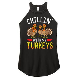 Thanksgiving Family Chillin With My Turkeys Women's Perfect Tri Rocker Tank