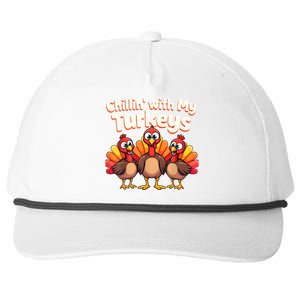 Thanksgiving Family Chillin With My Turkeys Snapback Five-Panel Rope Hat