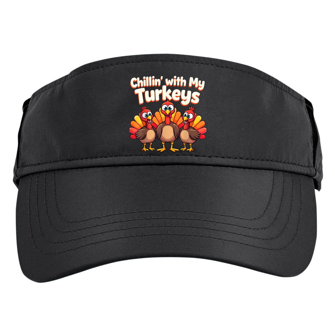 Thanksgiving Family Chillin With My Turkeys Adult Drive Performance Visor