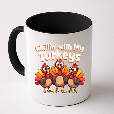 Thanksgiving Family Chillin With My Turkeys Mug