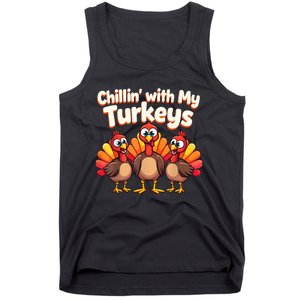 Thanksgiving Family Chillin With My Turkeys Tank Top