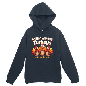 Thanksgiving Family Chillin With My Turkeys Urban Pullover Hoodie