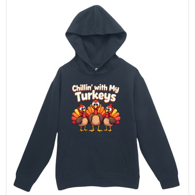 Thanksgiving Family Chillin With My Turkeys Urban Pullover Hoodie