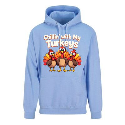 Thanksgiving Family Chillin With My Turkeys Unisex Surf Hoodie