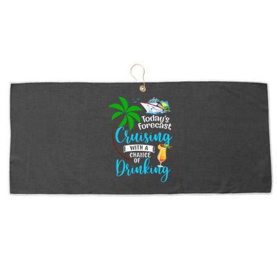 Today's Forecast Cruising With A Chance Of Drinking Large Microfiber Waffle Golf Towel