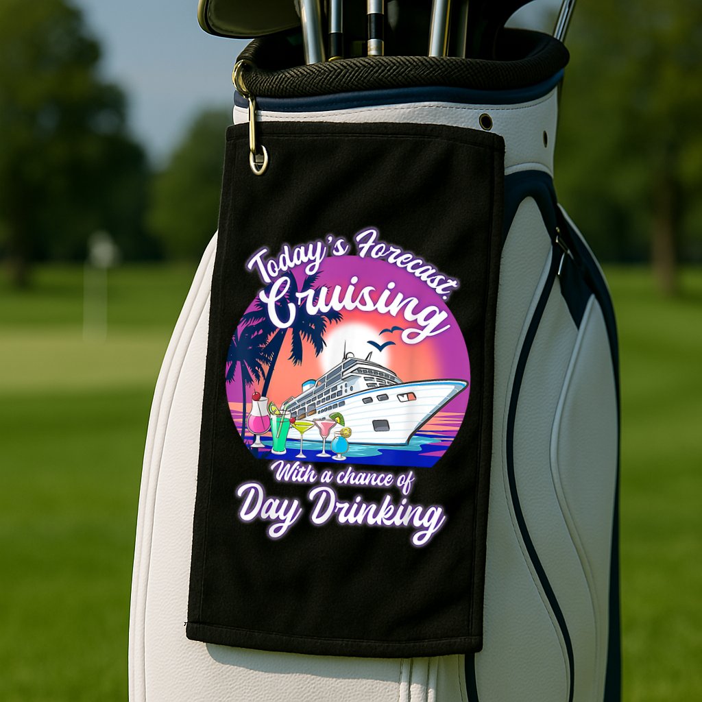 Today's Forecast Cruising With A Chance Of Drinking Cruise Golf Towel