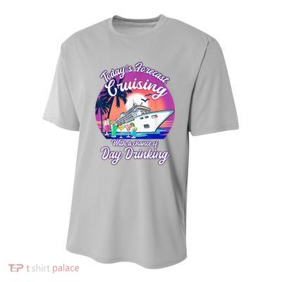 Today's Forecast Cruising With A Chance Of Drinking Cruise Youth Performance Sprint T-Shirt