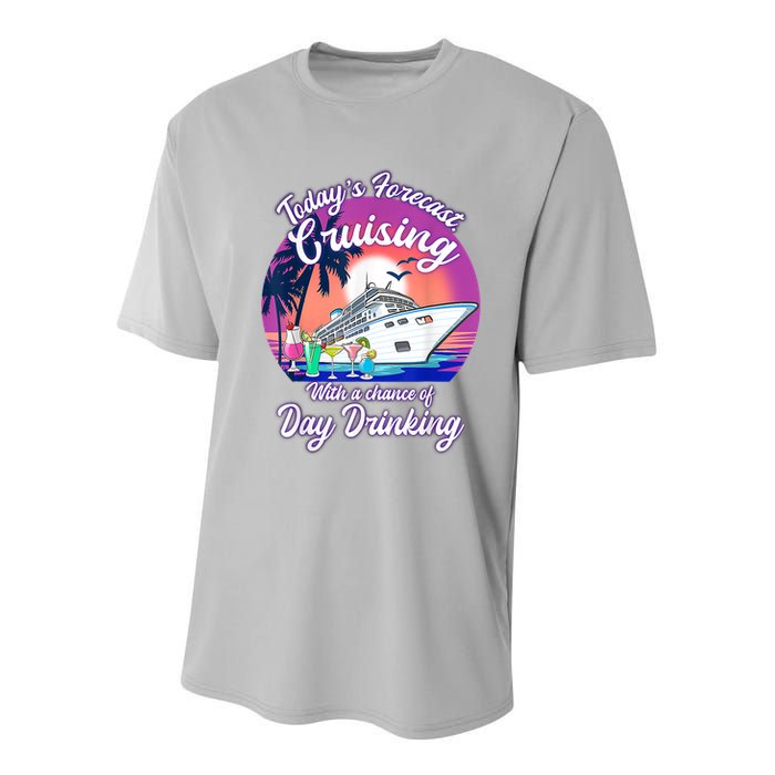 Today's Forecast Cruising With A Chance Of Drinking Cruise Youth Performance Sprint T-Shirt