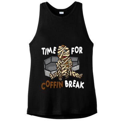Time For Coffin Break Zombie Funny Ladies PosiCharge Tri-Blend Wicking Tank