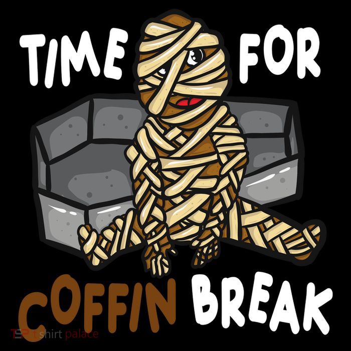 Time For Coffin Break Zombie Funny Flexfit Unipanel Trucker Cap